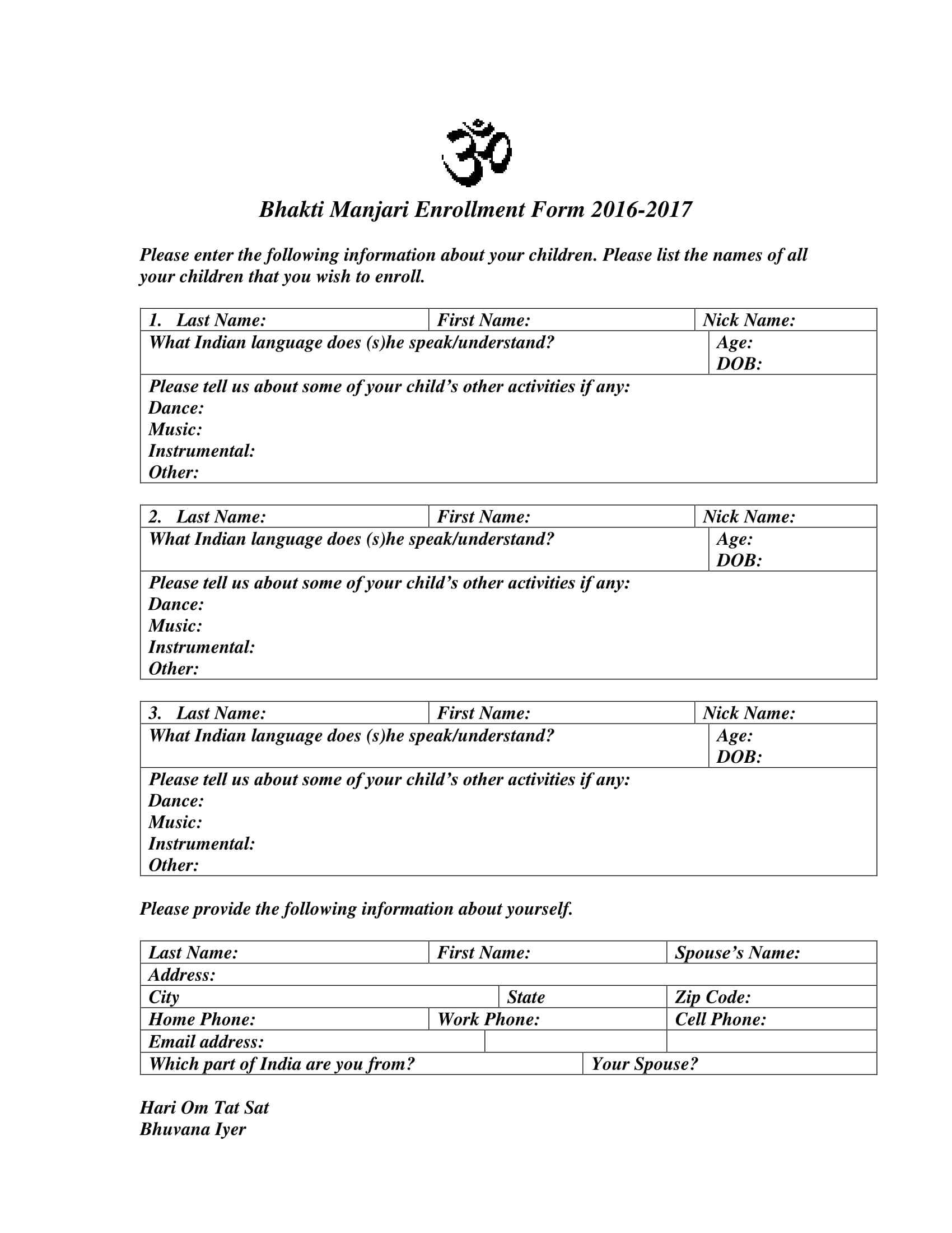 Applicationform